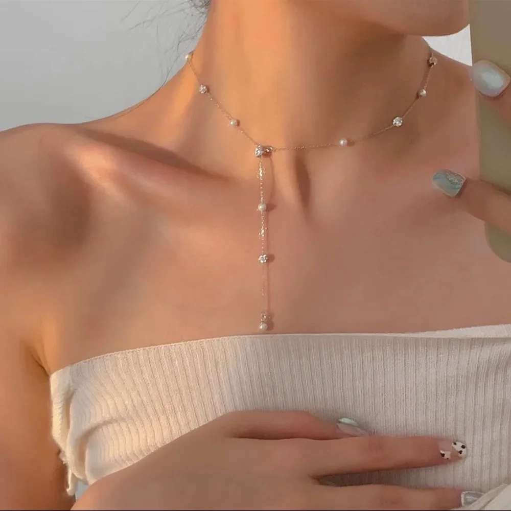 925 Sterling Silver Fresh Water Pearls Necklace - Picture 7 of 8